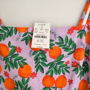 J. Crew Purple Dress with Orange and Green Floral Design